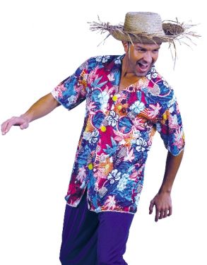 Hawaiian Fancy Dress Tunic Shirt - 40-42" Chest